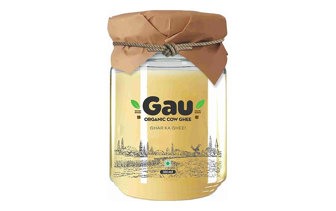 Gau Organic Cow Ghee (Ghar Ka Ghee)   Glass Jar  500 millilitre